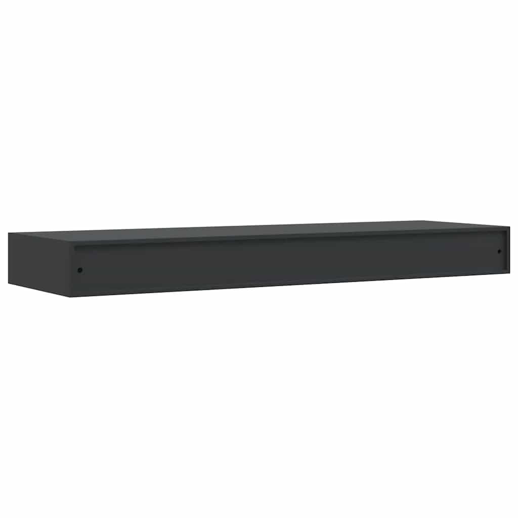 Schweberegal mit Schublade Schwarz 80x25x8 cm