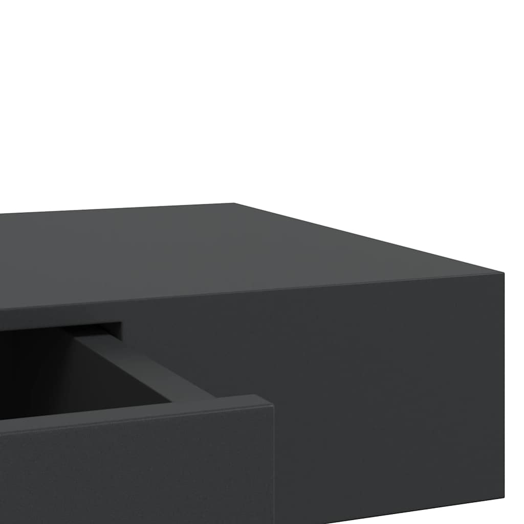 Schweberegal mit Schublade Schwarz 80x25x8 cm