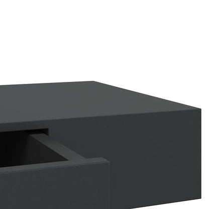Schweberegal mit Schublade Schwarz 80x25x8 cm
