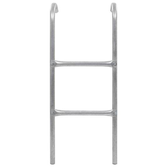 2-stufige Trampolinleiter Stahl Silbern 72 cm (Geeignet für 65 cm Höhe)
