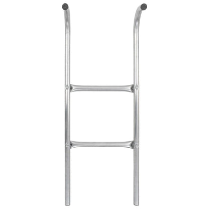 2-stufige Trampolinleiter Stahl Silbern 72 cm (Geeignet für 65 cm Höhe)