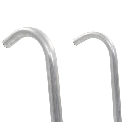 2-stufige Trampolinleiter Stahl Silbern 72 cm (Geeignet für 65 cm Höhe)
