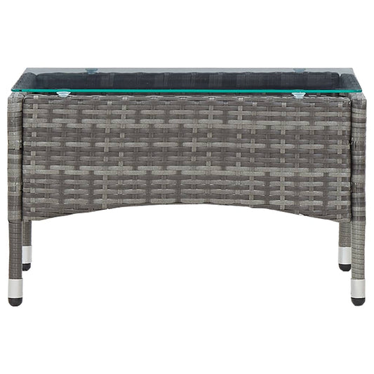 Couchtisch Grau 60x40x36 cm Poly Rattan