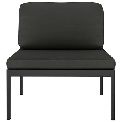 Modular-Sofa-Mittelteil mit Kissen Aluminium Anthrazit