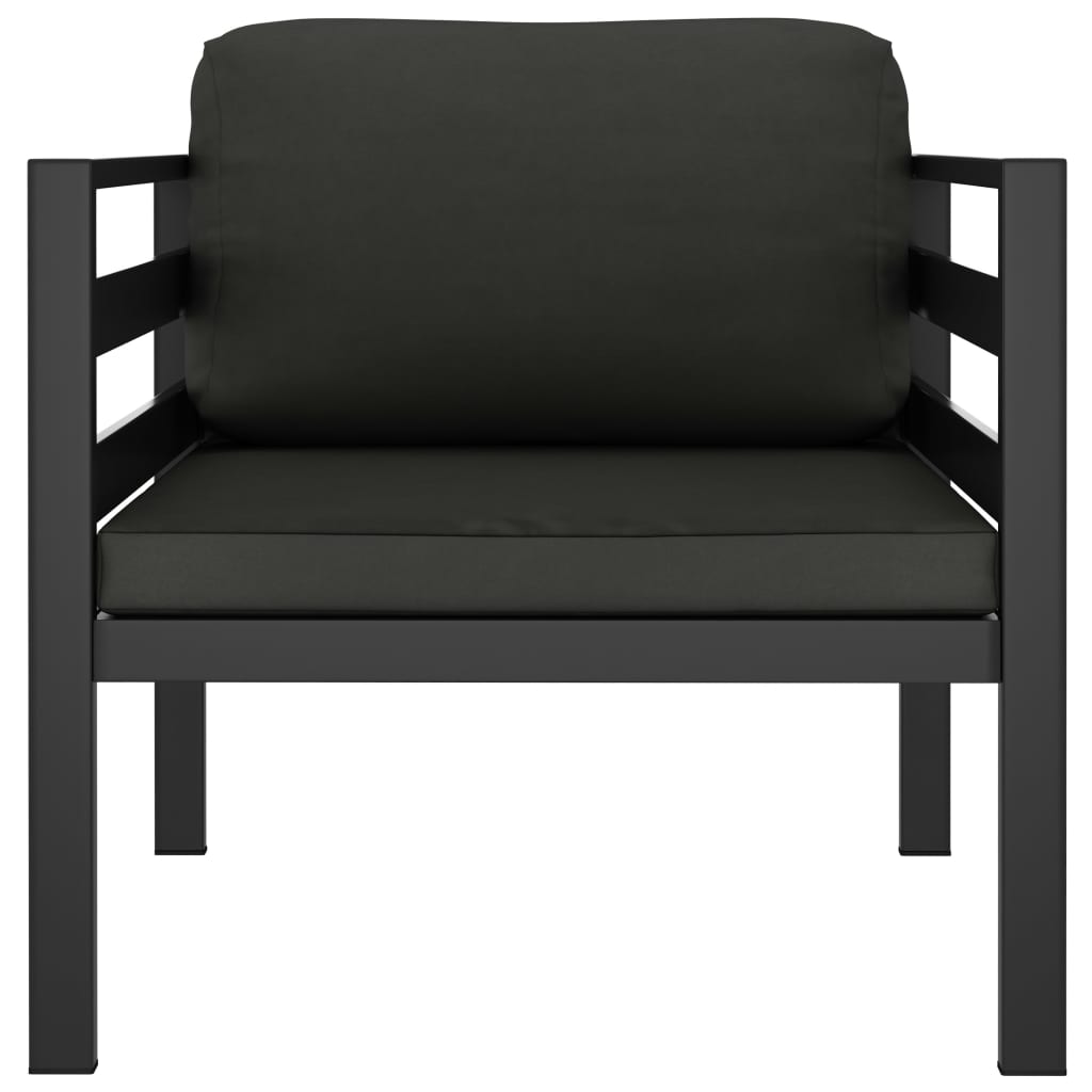 Einzelsofa mit Kissen Aluminium Anthrazit