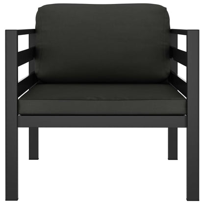 Einzelsofa mit Kissen Aluminium Anthrazit