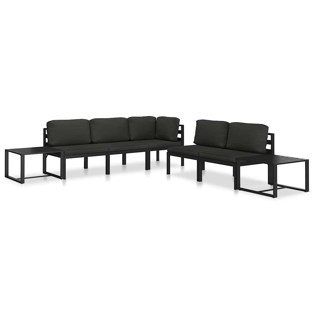 Einzelsofa mit Kissen Aluminium Anthrazit