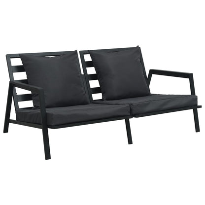 5-tlg. Garten-Lounge-Set mit Auflagen Aluminium Dunkelgrau