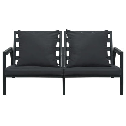 5-tlg. Garten-Lounge-Set mit Auflagen Aluminium Dunkelgrau
