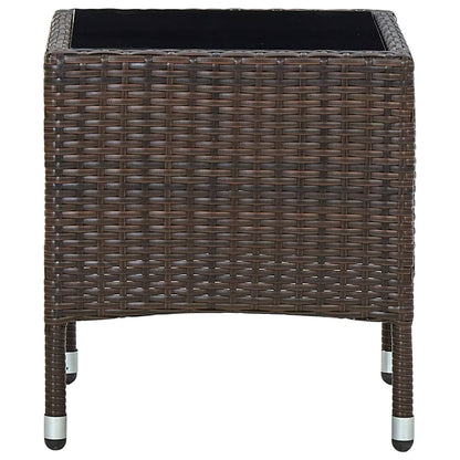 Gartentisch Braun 40x40x45 cm Poly Rattan