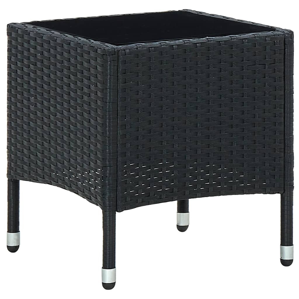 Havebord Sort 40x40x45 cm Poly Rattan