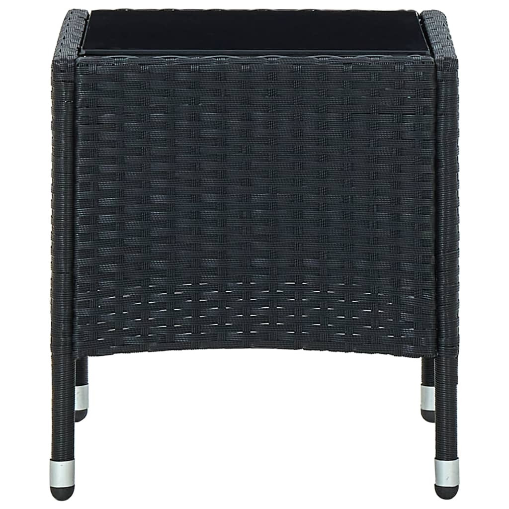 Havebord Sort 40x40x45 cm Poly Rattan