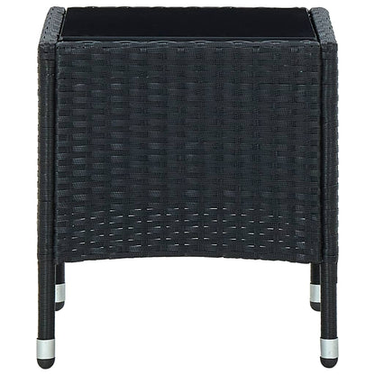 Havebord Sort 40x40x45 cm Poly Rattan
