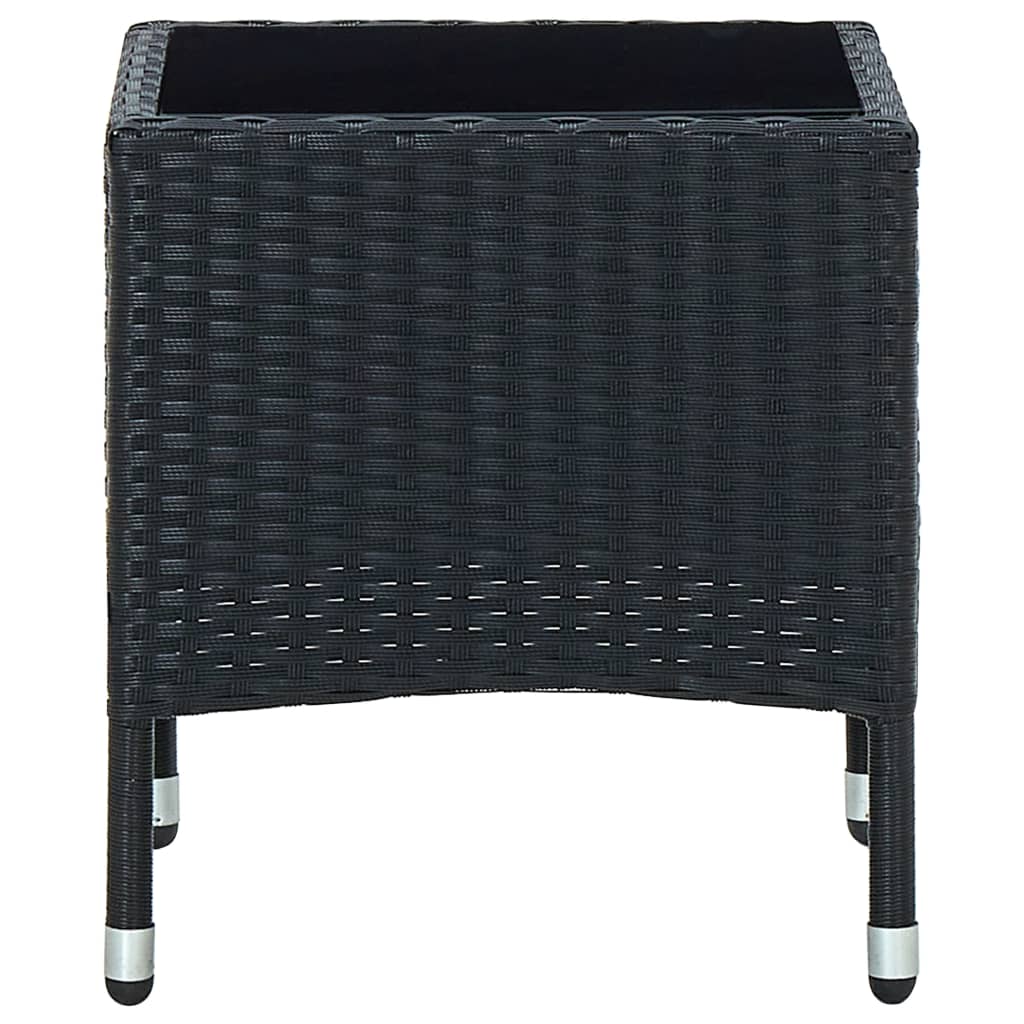 Havebord Sort 40x40x45 cm Poly Rattan
