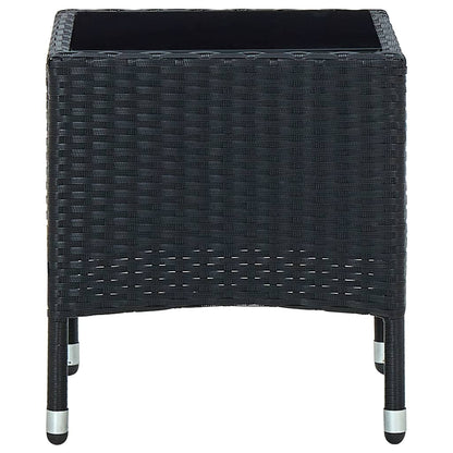 Havebord Sort 40x40x45 cm Poly Rattan