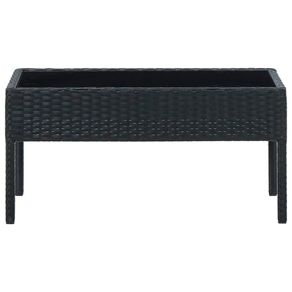 Gartentisch Schwarz 75x40x37 cm Poly Rattan