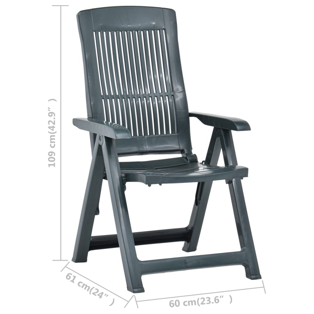 Verstellbare Gartenstühle 2 Stk. Kunststoff Grün