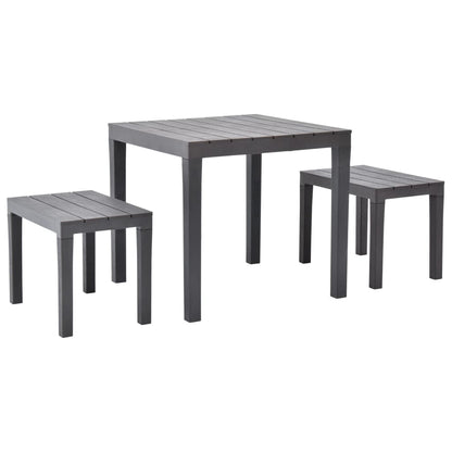 Gartentisch mit 2 Bänken Kunststoff Braun