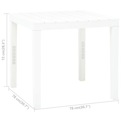 Gartentisch Weiß 78x78x72 cm Kunststoff