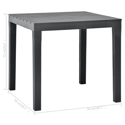 Gartentisch Anthrazit 78x78x72 cm Kunststoff