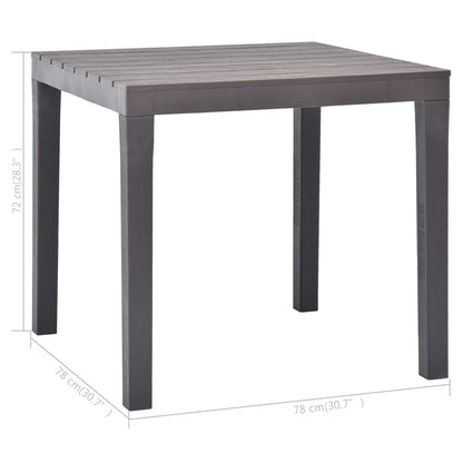 Gartentisch Moccafarben 78 x 78 x 72 cm Kunststoff