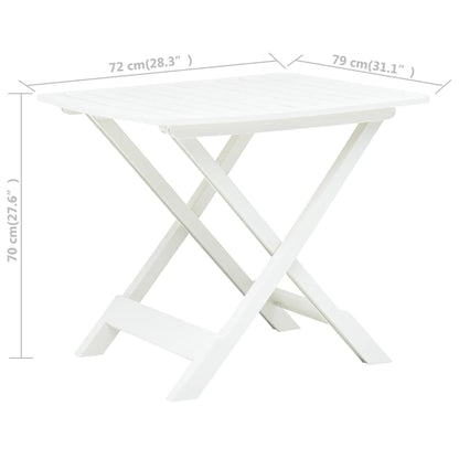 Gartentisch Klappbar Weiß 79 x 72 x 70 cm Kunststoff