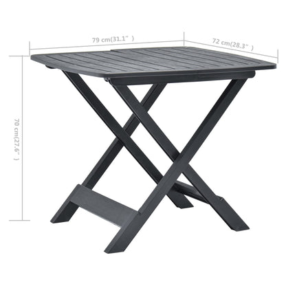 Gartentisch Klappbar Anthrazit 79x72x70 cm Kunststoff