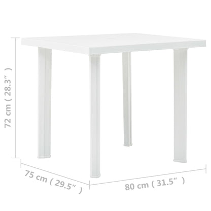 Havebord Hvid 80x75x72 cm Plast