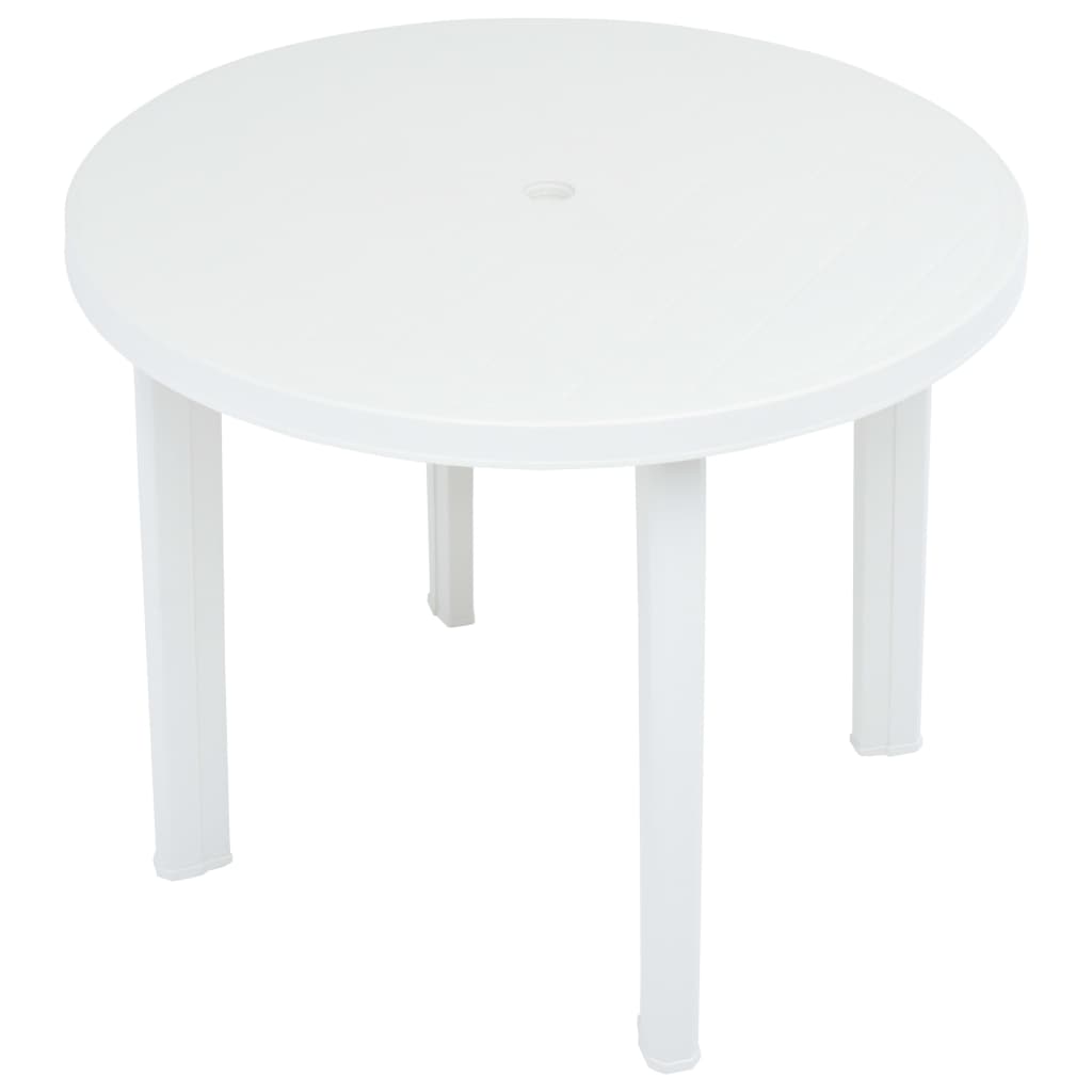 Gartentisch Weiß 89 cm Kunststoff