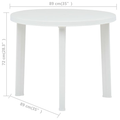 Gartentisch Weiß 89 cm Kunststoff
