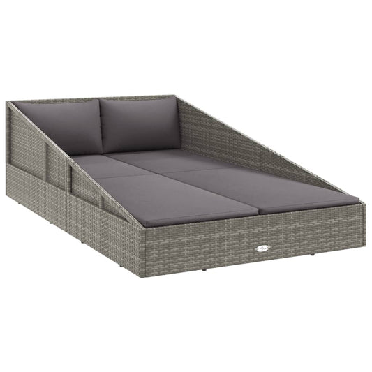 Gartenbett Grau 110x200 cm Poly Rattan