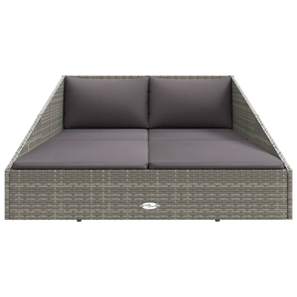 Gartenbett Grau 110x200 cm Poly Rattan