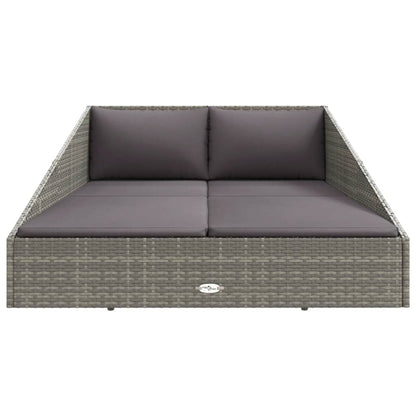 Gartenbett Grau 110x200 cm Poly Rattan