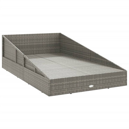Gartenbett Grau 110x200 cm Poly Rattan
