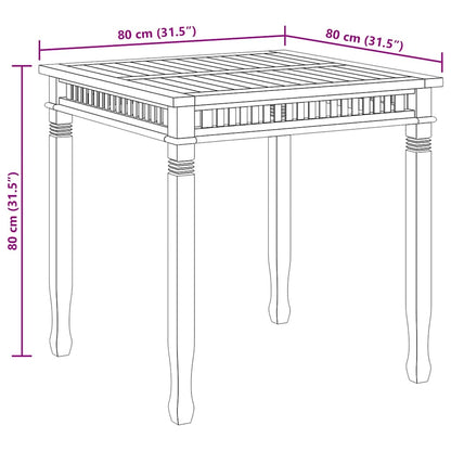 Garten-Esstisch 80x80x80 cm Massivholz Teak