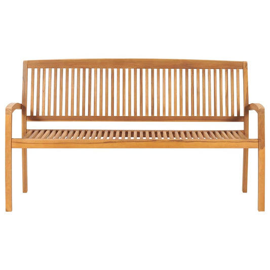 Gartenbank 3-Sitzer Stapelbar 159 cm Massivholz Teak