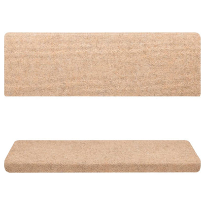 Stufenmatten Selbstklebend 15 Stk. 65x21x4 cm Creme Rechteckiger Rand