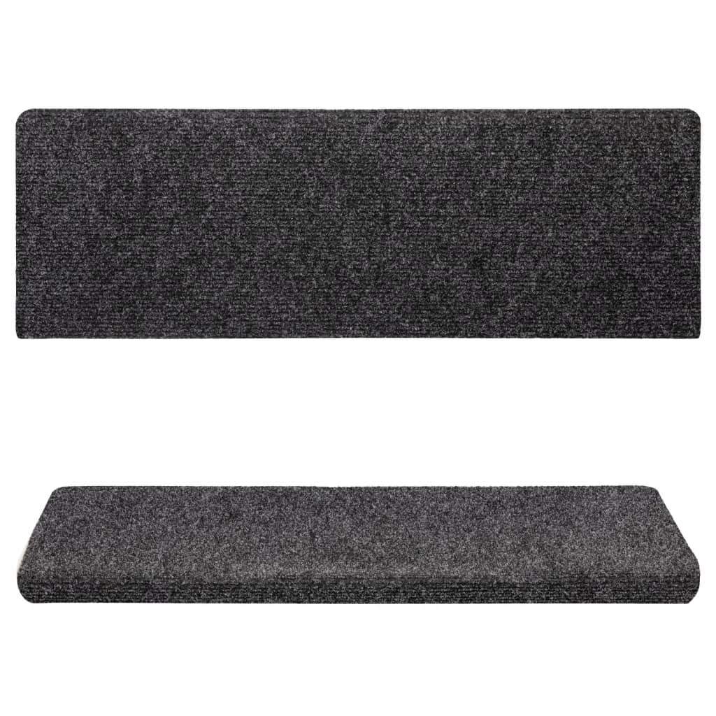 Stufenmatten Selbstklebend 15 Stk. 65x21x4 cm Grau Rechteckiger Rand