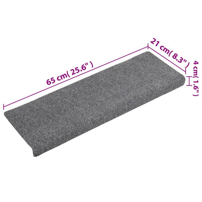 Stufenmatten Selbstklebend 15 Stk. 65x21x4 cm Hellgrau Rechteckiger Rand