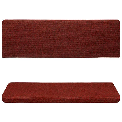 Stufenmatten Selbstklebend 15 Stk. 65x21x4 cm Bordeauxrot Rechteckiger Rand