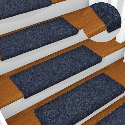 Stufenmatten Selbstklebend 15 Stk. 65x21x4 cm Blau Rechteckiger Rand