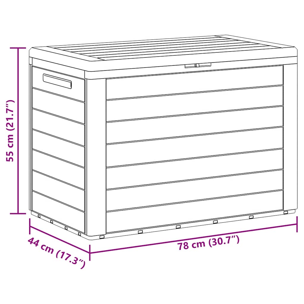 Gartentruhe Anthrazit 78x44x55 cm