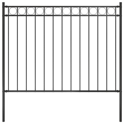 Gartenzaun Stahl 1,81x1 m Schwarz