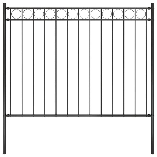Gartenzaun Stahl 1,81x1 m Schwarz