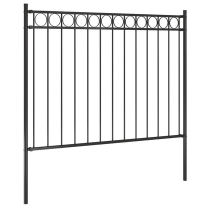 Gartenzaun Stahl 1,81x1 m Schwarz