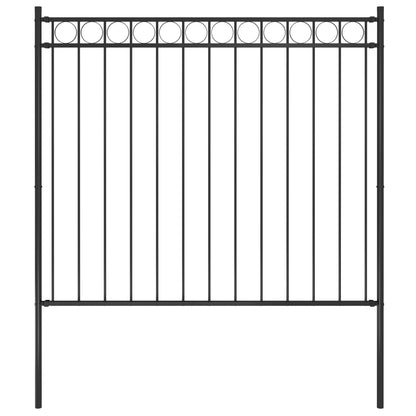 Gartenzaun Stahl 1,81x1,5 m Schwarz