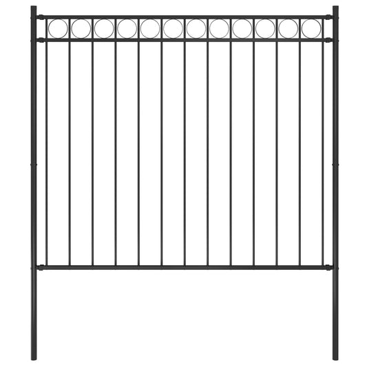 Gartenzaun Stahl 1,81x1,5 m Schwarz