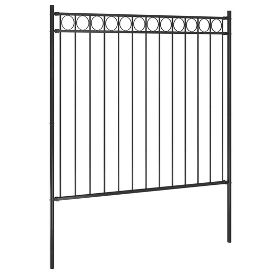 Gartenzaun Stahl 1,81x1,5 m Schwarz