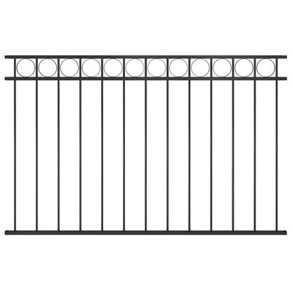 Zaunelement Stahl 1,7 x 1 m Schwarz
