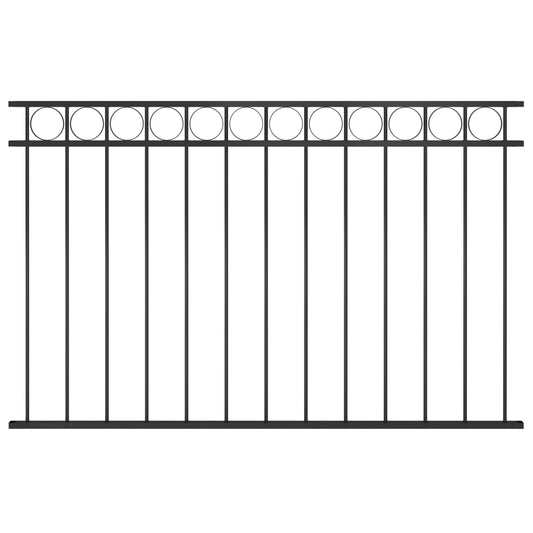 Zaunelement Stahl 1,7 x 1 m Schwarz